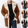 Men Overcoat Faux Fur Integrated Plush Lining Thickened Turndown Collar Coldproof European