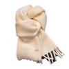 Pure Wool Scarf Women's Winter High End Tassel Warm Short Small Scarf