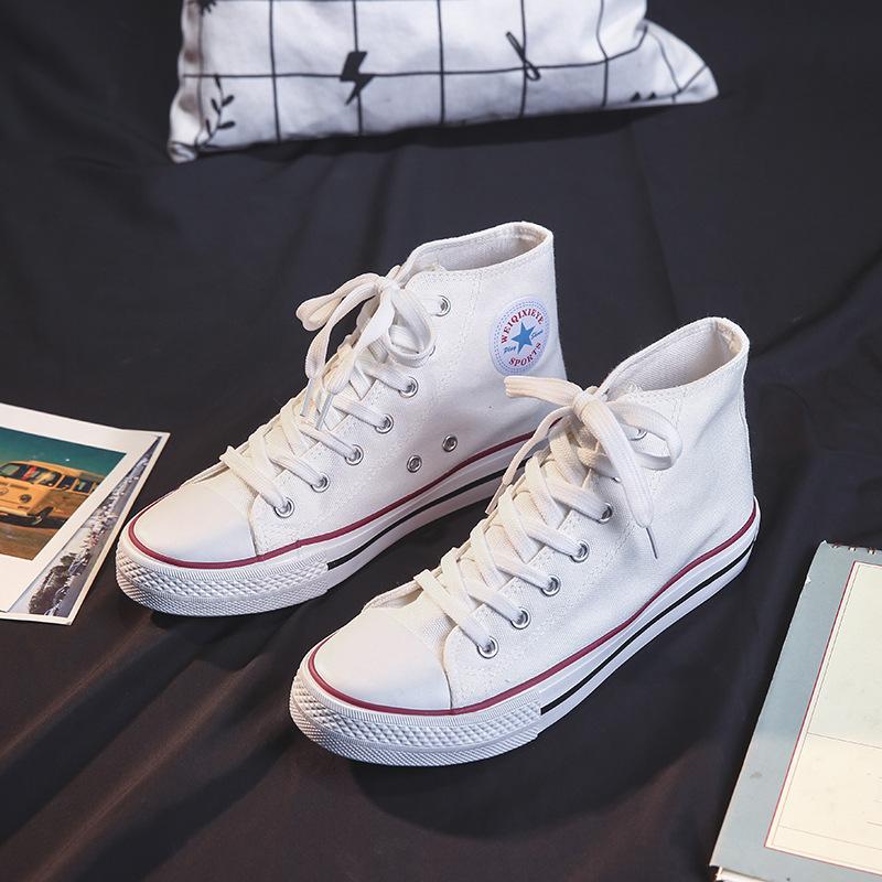 Spring and Autumn New Trendy Canvas Shoes Women's Fashion Student Shoes Lace-Up Small White Shoes Couples Men's Shoes Casual