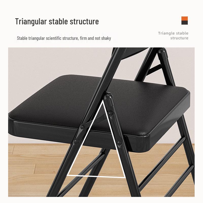 Portable Folding Chair with Backrest - Ideal for Home, Office, Dorm, or Dining