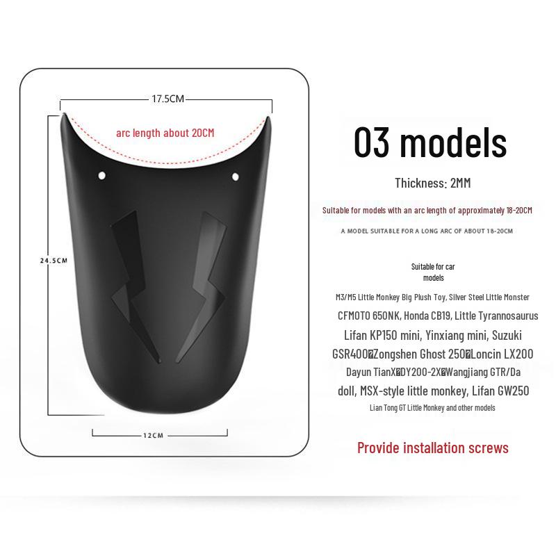 Univerzální přední a zadní blatníky pro motocykly - Příslušenství deflektoru vody pro elektrická vozidla