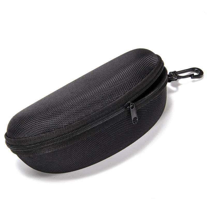 

Portable Sunglasses Case with Clip Hard Shell EVA Travel Zipper Carabiner Eye Glasses Protector Accessory чёрный