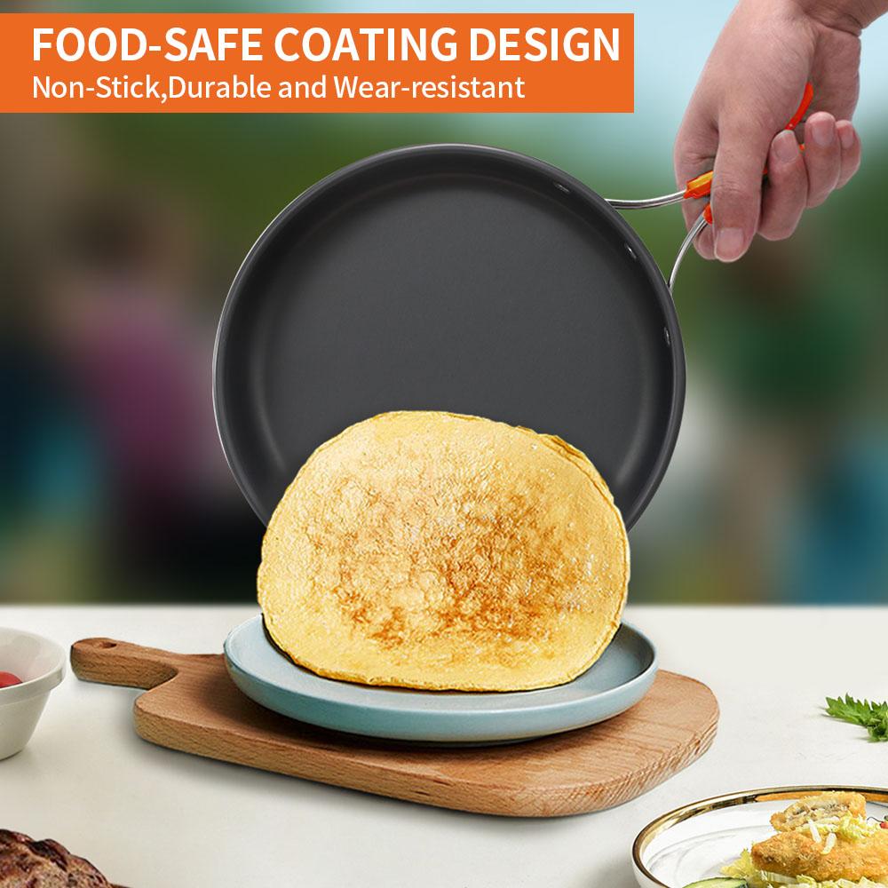 Camping Cookware Set Lightweight Portable Pan Kettle Cups Spoon Fork Cutter for Picnic Hiking Teapot Cookware Travel Cooking Set