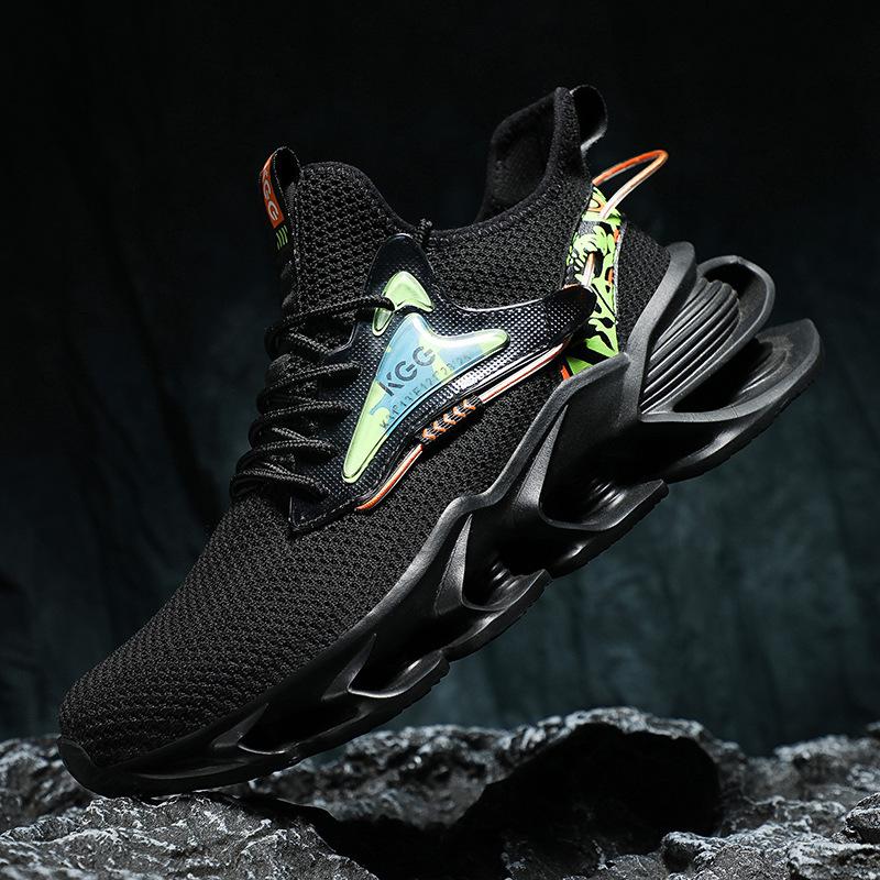 

Мода 2024 Весна Новинка Мода Blade Shoes Flying Woven Breathable Trend Мужская обувь Повседневные кроссовки на толстой подошве 46 чёрный