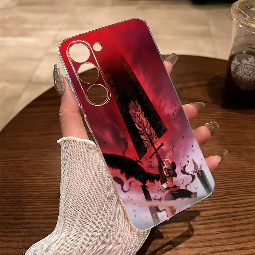 Hot anime-Black-C- Clover Clear Soft Silicone Phone Case for Samsung Galaxy A71, A70, A52, A51, A40, A30