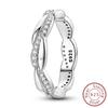 New Original 925 Sterling Silver Rings Stackable Infinite Silver Zircon Ring For Women Wedding Anniversary Birthday Jewelry Gift