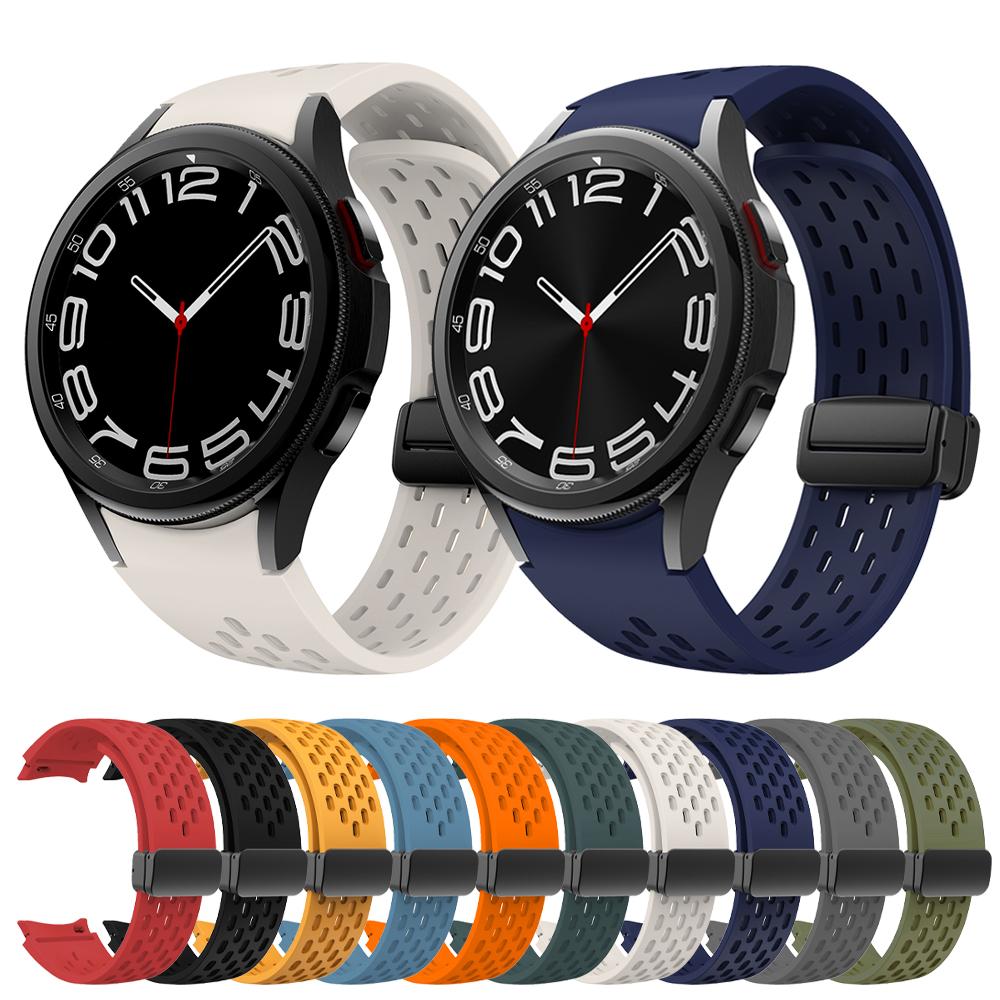 Magnetic Buckle Band for Samsung Galaxy watch 6/5/4/classic/Pro 45mm 44mm 40mm 43mm 47mm Strap no gaps silicone bracelet correa