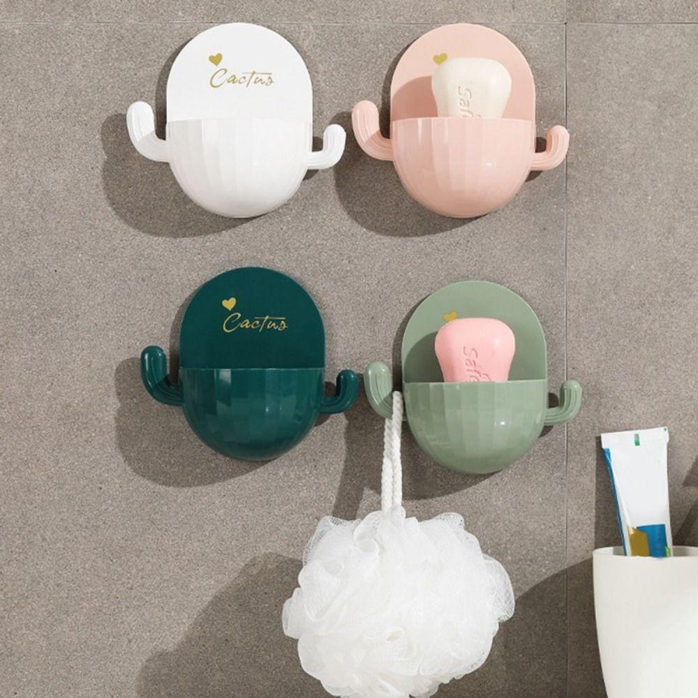 Cactus Comb Vanity Brush Self-adhesive Storage Rack Toothbrush Holder Storage Bucket Pen Container