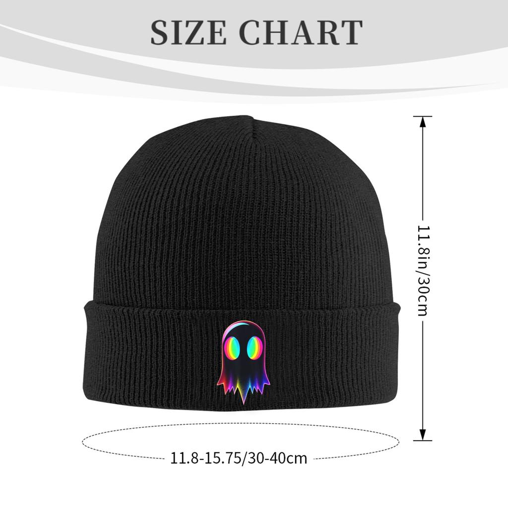 Ghost Trippy Vaporwave Electro Techno EDM Halloween Rave Beanie Hats Skullies Beanies Men Casual Elastic Caps Autumn Outdoor