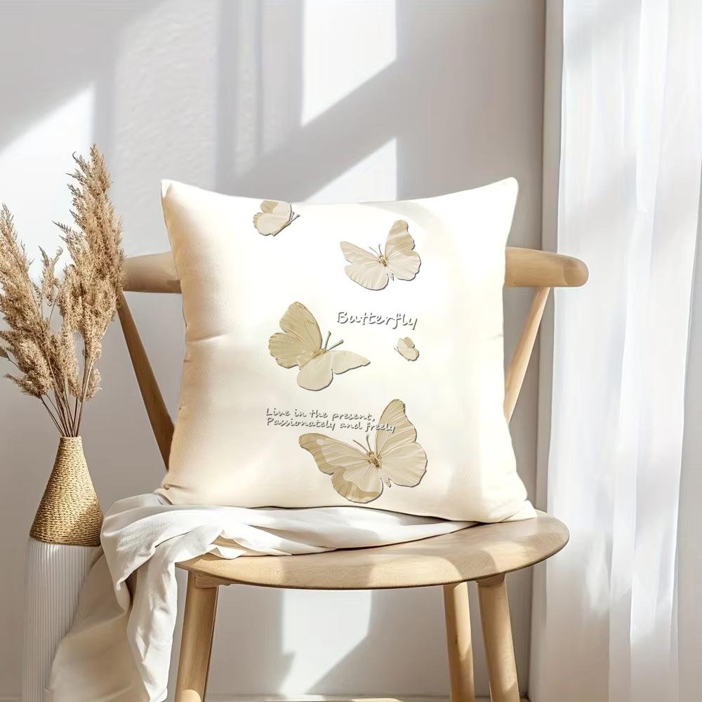 Beautiful Butterfly Cushion Cover Soft Plush Throw Pillow Cover | Double-Sided Decorative Cushion Case | Sofa Bedroom Home Decor