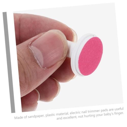 ARTSEWPLY 24-Piece Set of Replacement Grinding Heads for Electric Baby Nail Grinder, Red Plastic & Sandpaper, Kids Nail File Trimmer Replacement Parts