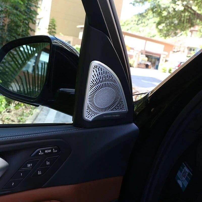 2Pcs/Set Aluminum Alloy Car Tweeter Speaker Cover Trim Fit For BMW X5 G05 X7 G07  Auto Interior Accessories