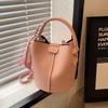 Commuter portable small bag women's new fashion soft leather bucket bag versatile casual shoulder messenger bag