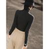 Damen Elegantes Schmetterling Strass Hoher Hals Stricktop