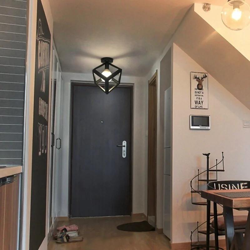 1PC Vintage Ceiling Lights Lamp Shade Lamp Holder Metal Cage Home Decor Pendant Light Decorations Chandelier(Not Include Bulbs)