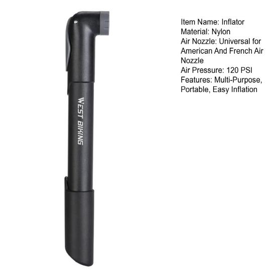 120 PSI Bike Tire Pump Portable Mini Inflator for Easy Pumping Waterproof Air Inflator with Ergonomic Handle for Bikes Motorcycles MTB