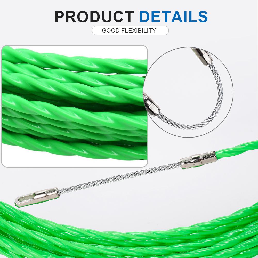 5mm Cable Push Puller 5/10/15/20/25/30/40/50M POM Wire Duct Fish Tape Electrical Tape Wire Cable Electrician Threading Aid Tool