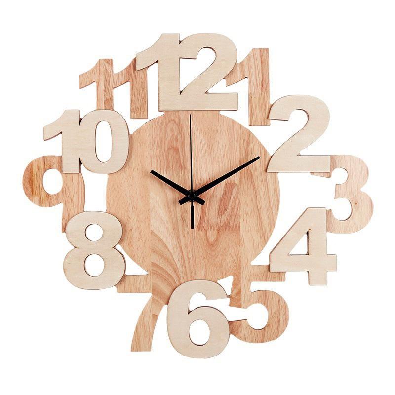 Clock Wall Clock Living Room Bedroom Personality Creative Fashion Clock Modern Simple and Atmospheric Home Silent Wooden Wall Watch