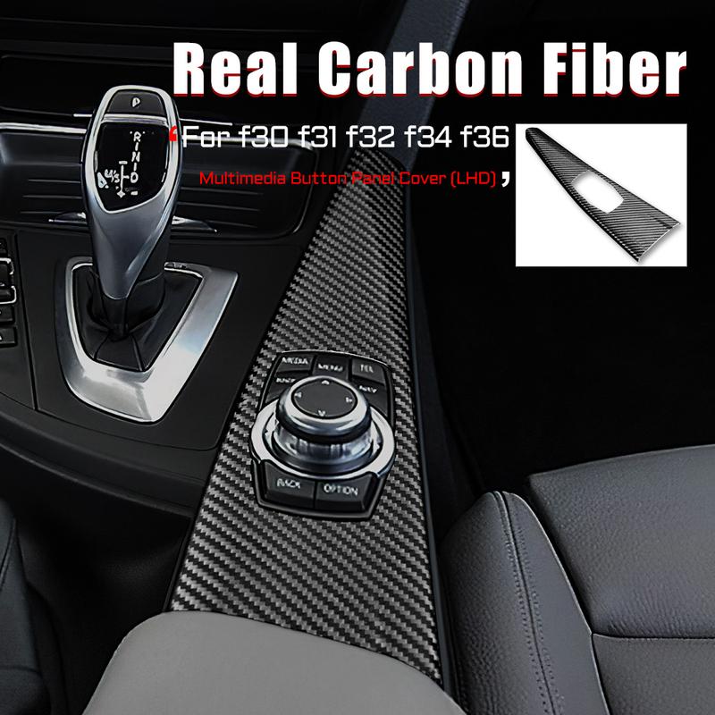 Hard Dry Carbon Fiber For BMW F30 F31 F32 F34 F36 M3 F80 LHD RHD Car Multimedia Knob Button Panel Cover Sticker Trim Accessories