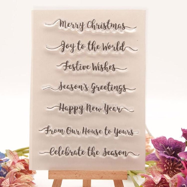 Blessing Word Transparent Stamp Clear Stamp Seal Happy New Year Silicone Stamp for Photo Scrapbooking Decorations