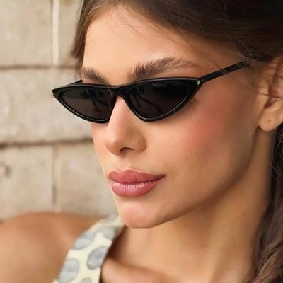 Vintage Triangle Cat Eye Sunglasses Women For Men Luxury Brand Designer Sun Glasses Punk Popular Hip Hop Small Frame Shades
