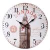 European Theme Wall Clock NonTicking Vintage Wooden Home Decor for Living Room, Bedroom,