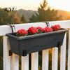 Support Métallique Robuste pour Jardinière 4 Pièces Supports de Boîte Réglables, Supports de Fleurs en Acier Inoxydable, Supports de Plantes pour Balcon sans Perçage pour