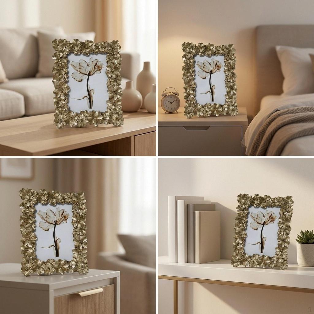 Photo Frame Home Decoration Elegant Portable Art Tabletop Picture Display for Wedding