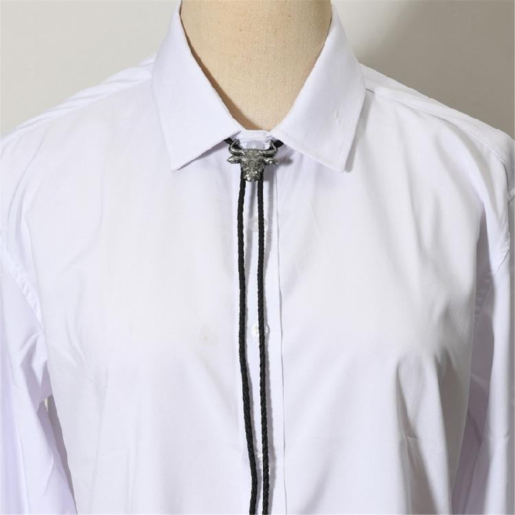 Trendy PU Leather Necktie With Bold Bull Head Design Alloy Necktie Soft Practical Unisex Gift For Birthdays Holidays