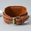 Retro Punk Hip-Hop Style Men'S Quartz Watch - Rivet Cowhide Leather Strap, Adjustable Hand-Stitched