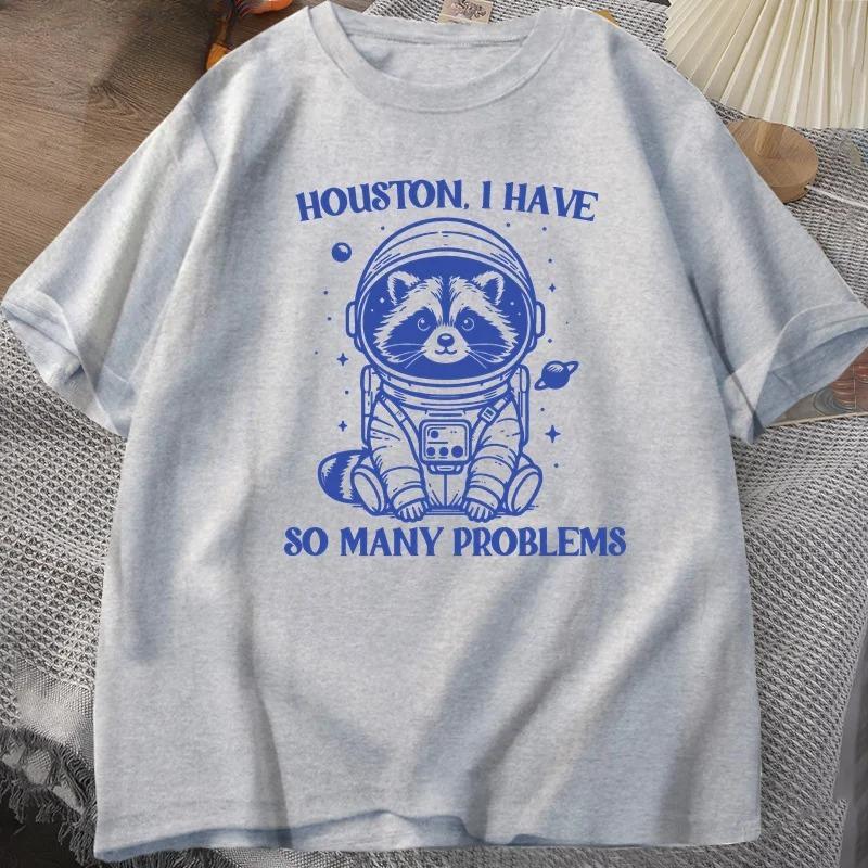 Houston I Have So Unisexy Questions Funny Raccoon Emoji Designs Trash Panda Themed Unisexs Topsunisex Clothing Fashion Y2k Top