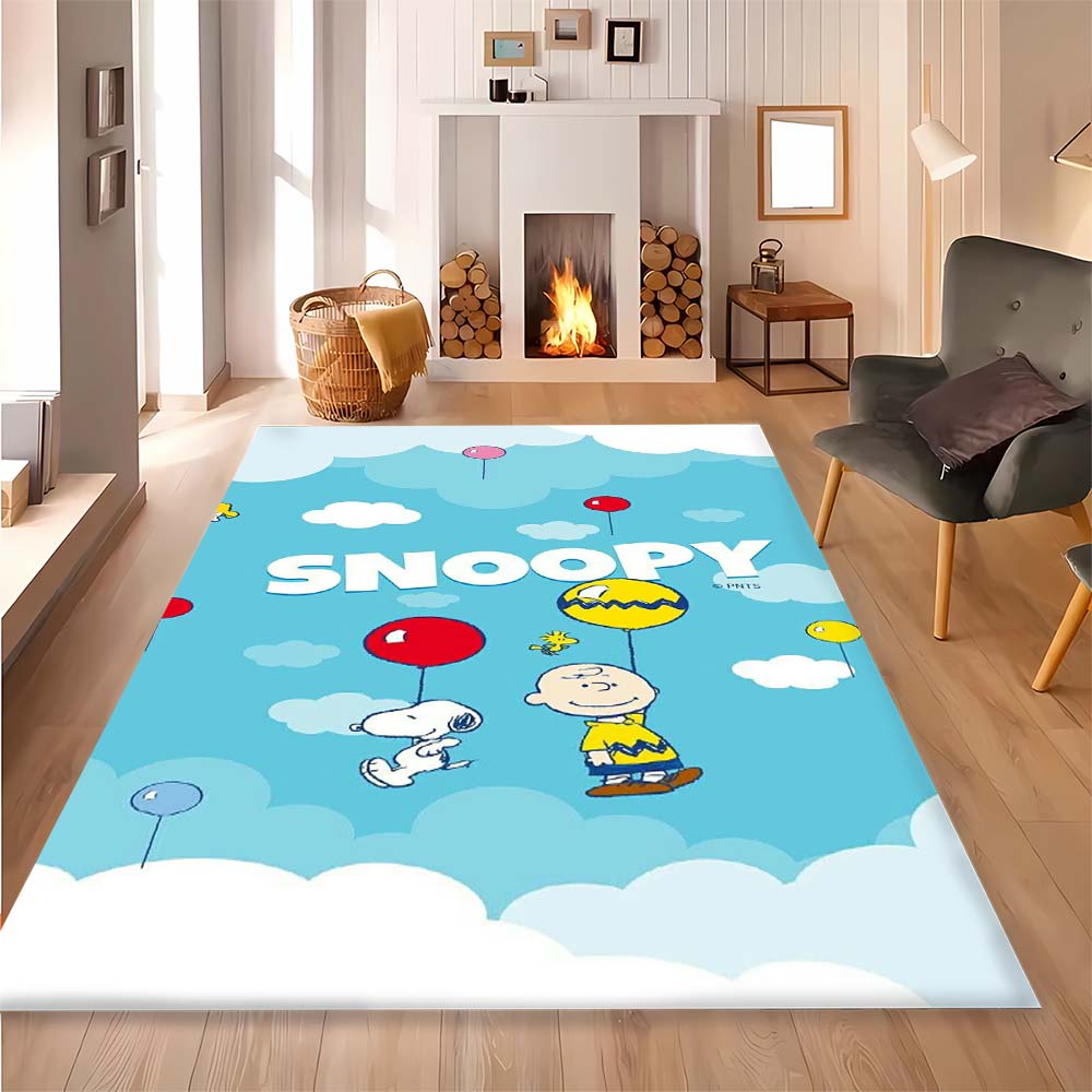 Snoopy Cartoon Print Rug Mat, Decorative Rug for Home, Bedroom, Bedside, Doormat, Bathroom Mat, Gift for Friends and Family.