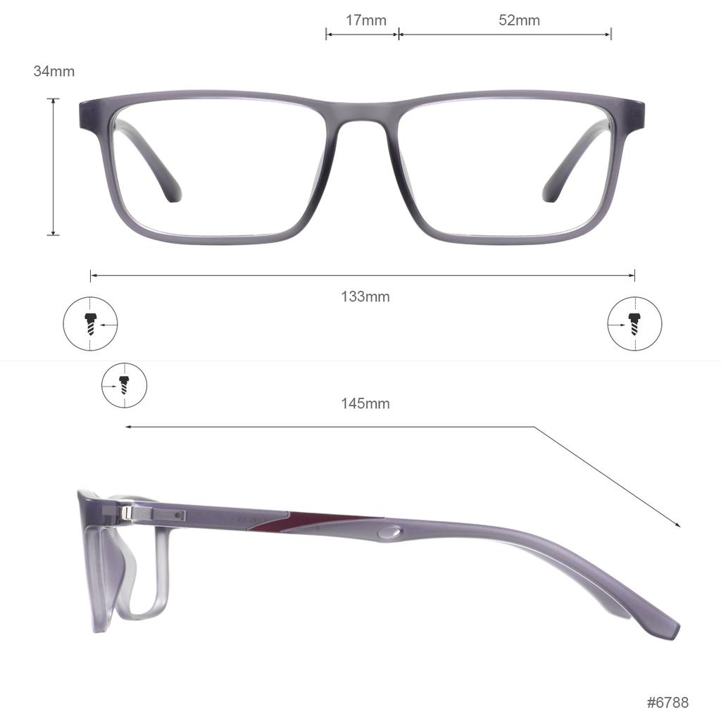 TR90 Rectangle Full Rim Men And Women Classical Glasses Frame For Prescription Lens