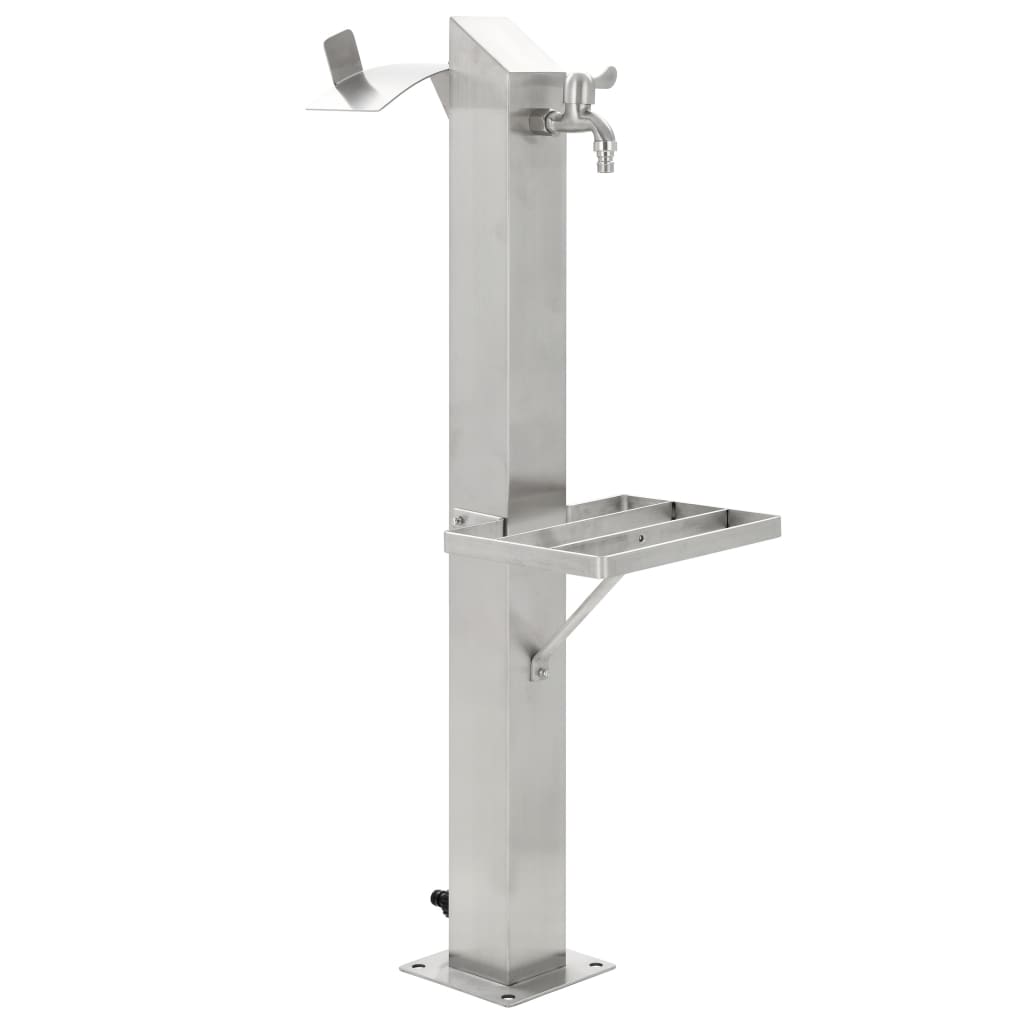 Coluna de Água para Jardim Quadrada de Aço Inoxidável 95 cm