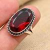 Aufwändiger roter Granat-Edelstein, handgefertigter Ringschmuck aus 925er Sterlingsilber
