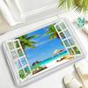 Summer Ocean Beach Carpet Hawaii Island Palm Trees Nature Scenery Bathroom Rug Non-slip Entrance Doormat for Living Room Decor
