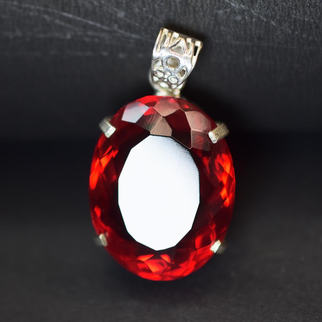 Λονδίνο Κόκκινο Τοπάζι Κρεμαστό Οβάλ Σχήμα 85.35 Ct Ασήμι 925 Στερλίνα Φυσικοί πολύτιμοι λίθοι my-410-k