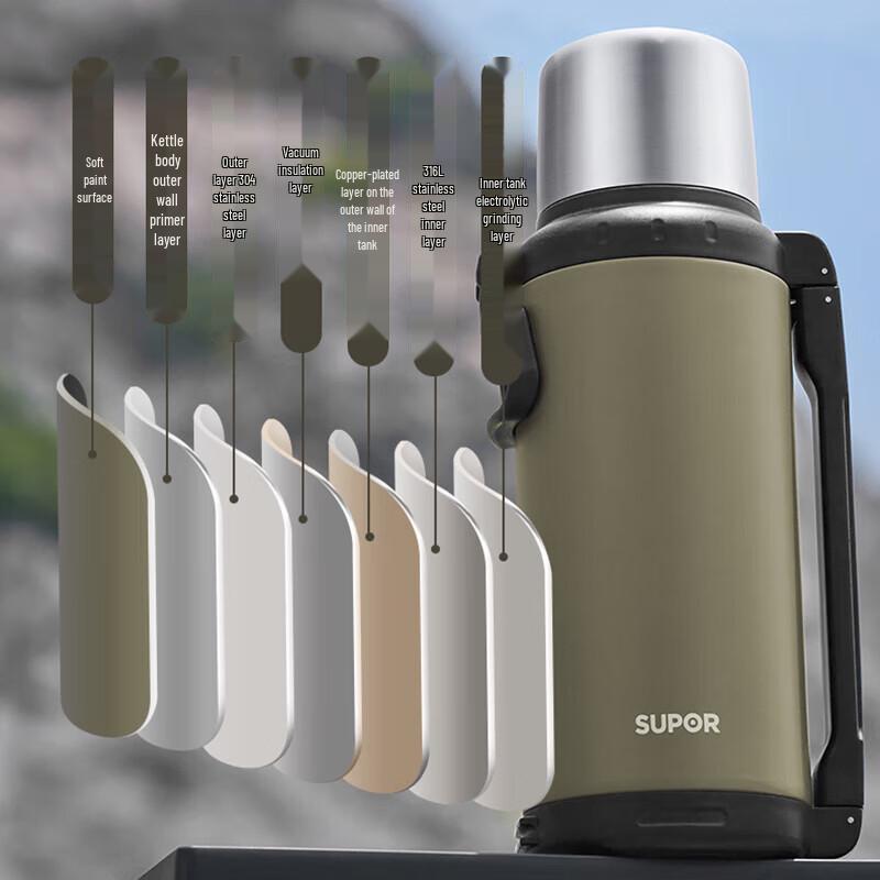 SUPOR Aurora 2L 304 Stainless Steel Travel Vacuum Flask