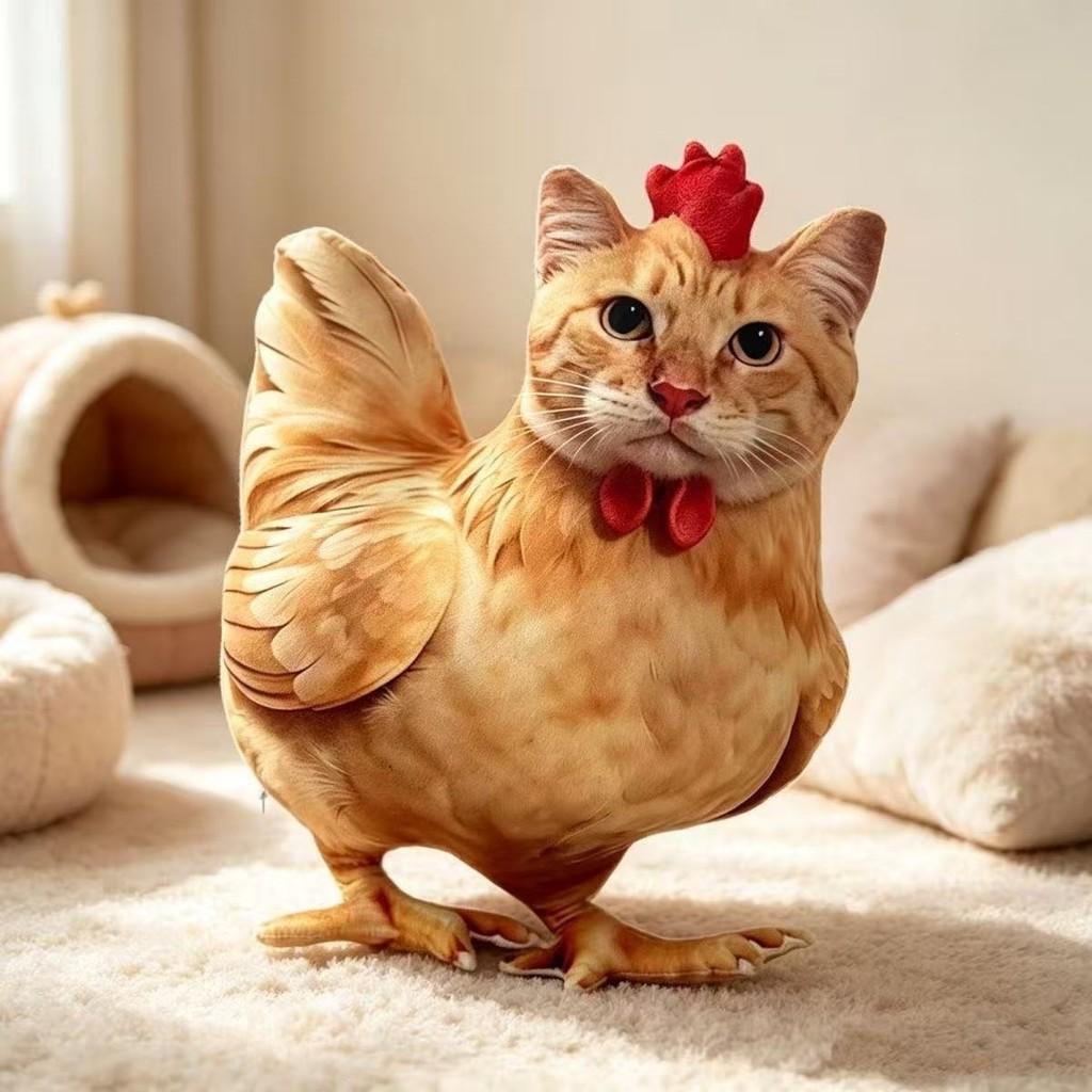 Kat Hond Kop Kip Pluche Speelgoed 3D Pop Leuke Kip Knuffeldier Voor Kinderen En Meisjes