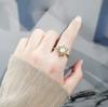 Fashionable Sunflower Pearl Rotating Ring For Women Elegant Spinning Band Jewelry Gift