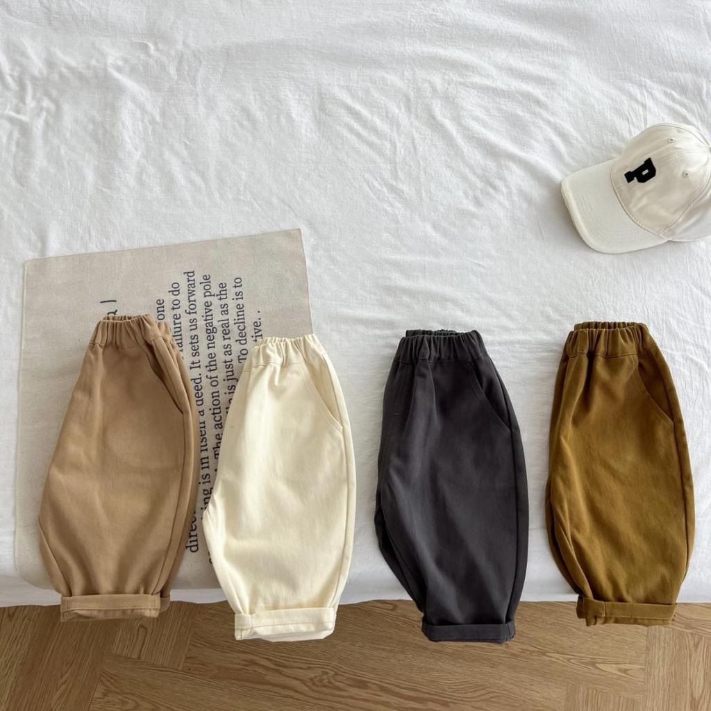 New Boys' Spring & Autumn Carrot Pants - Fashionable Casual Straight-Leg Trousers for Infants & Toddlers