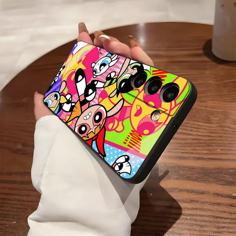 P-Powerpuffs G-Girls Phone Case For Samsung S26 S25 S24 FE S23 S22 S21 Plus S20 Ultra Note20Ultra Black Soft Shell