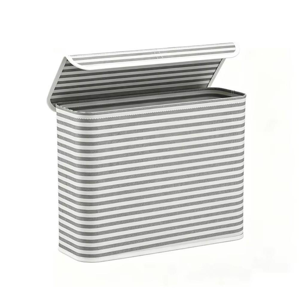 Stripe Printed Storage Basket Foldable Laundry Basket Toilet Paper Holder Home