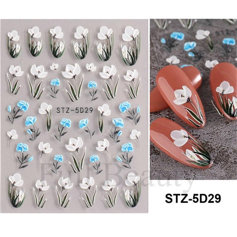 New Nail Art Stickers 5D Embossed Three-dimensional Cartoon Halloween Multi-color Insect Simulation Nail Stickers