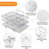 Air Fryer Rack Compatible for Ninja Foodi Dual Air Fryer Stand 304 Stainless Steel Dehydrator Rack 3-Layer Dehydrator