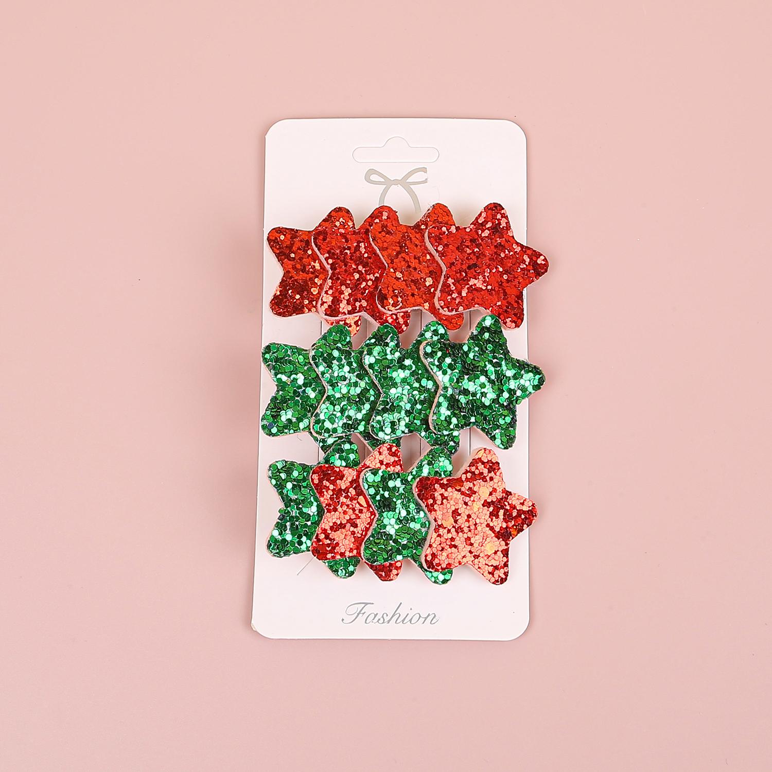 

3pcs Christmas Elk Hair Bows Girls Santa Claus Hair Clip Heart Star Barrettes Children Kids Christmas Party Hair Accessories