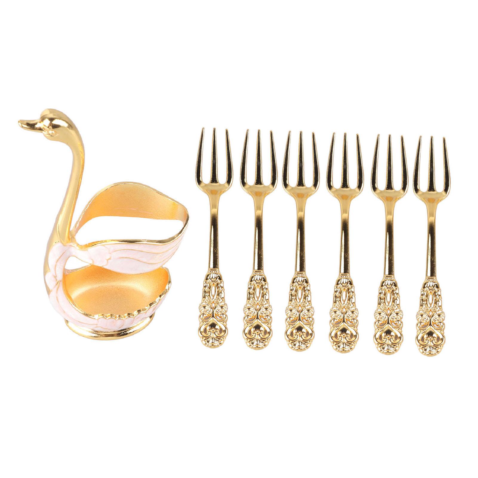 

Coffee Spoon Holder Elegant Swan Shaped Alloy Mirror Polish Rich Details Coffee Stirrers Holder for