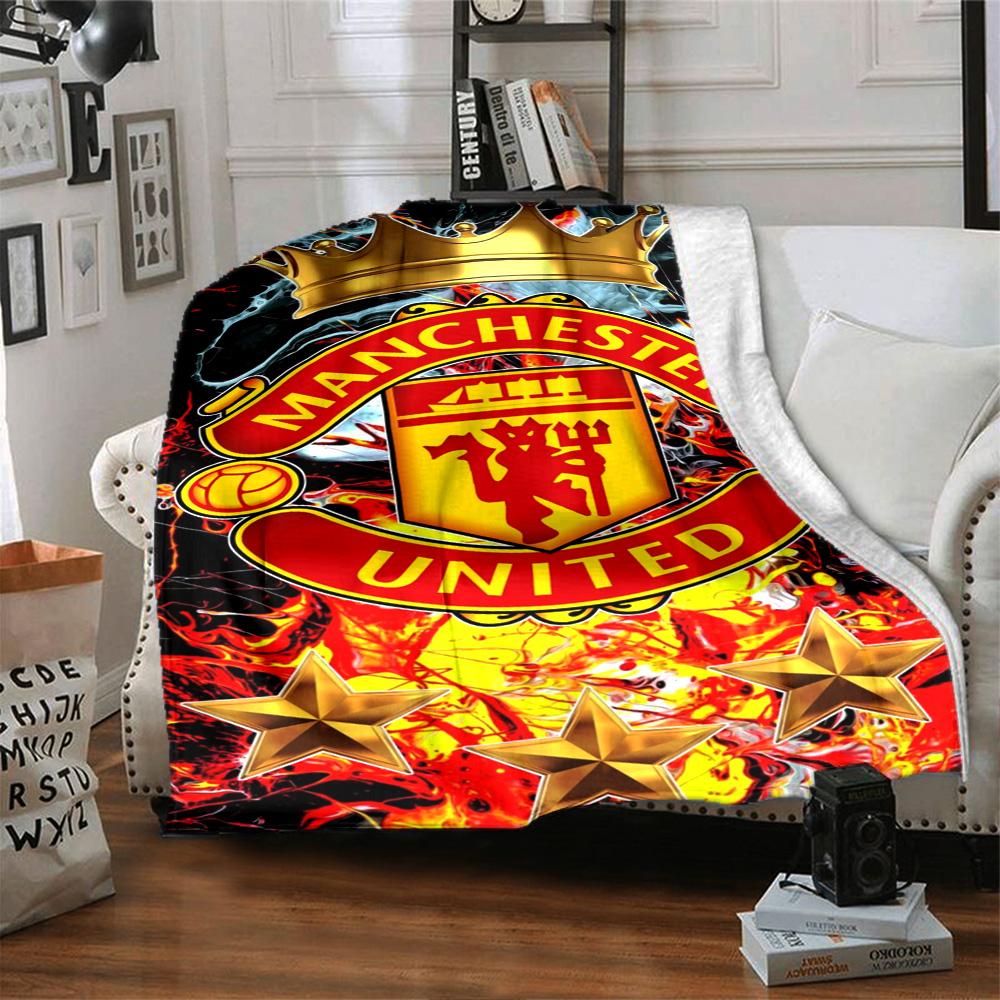 Manchester Blanket Soft Cozy Great for Couch Picnics Sofa Four Seasons Multipurpose Digital Print Best Holiday Gift for Friends Family