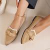 2026 New Imported Women's Casual Shoes Plus Size Pointed Toe Knitted Flat Bottom Breathable Shoes