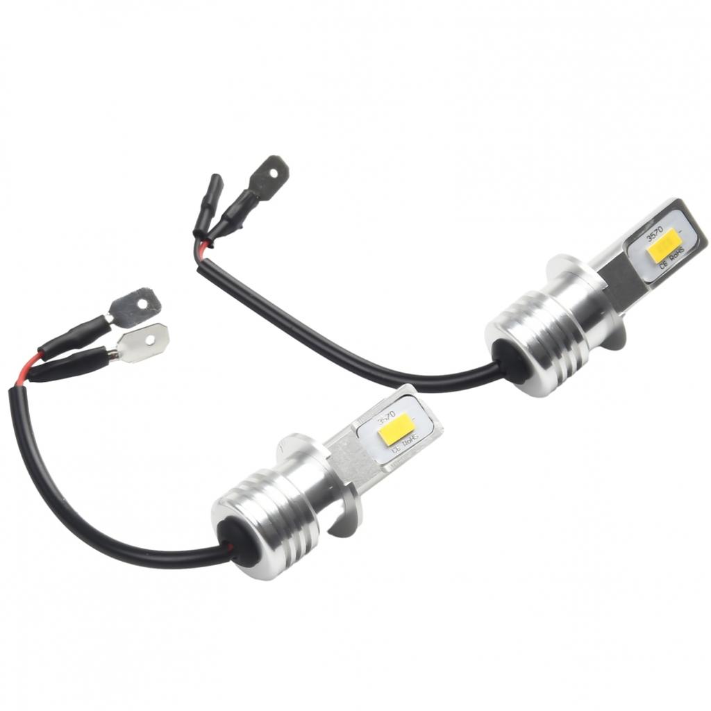 2Pcs H3 LED Fog Light Bulb Conversion Kit Super Bright Yellow DRL Lamp 3000K 80W